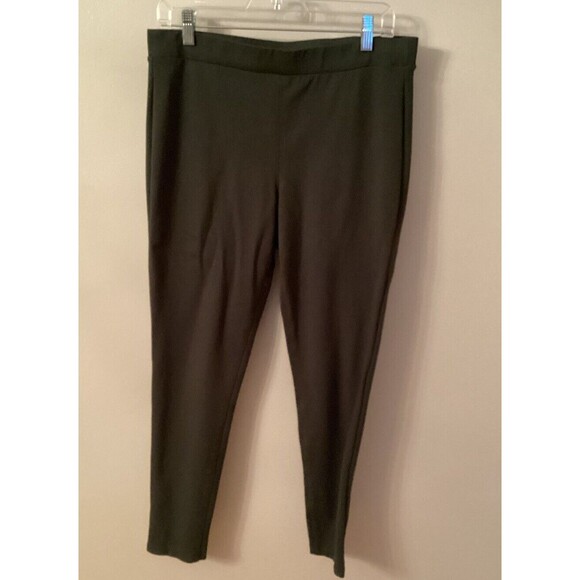 a.n.a SIZE LARGE OLIVE GREEN LEGGINGS / PANTS ELASTIC WAIST HIGH RISE PULL ON - Picture 2 of 6